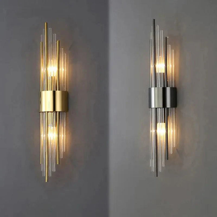 Elegante Luméra Kristall LED Wandlampe mit luxuriösen Kristalldetails, ideal für moderne Wohnzimmer und Flure.