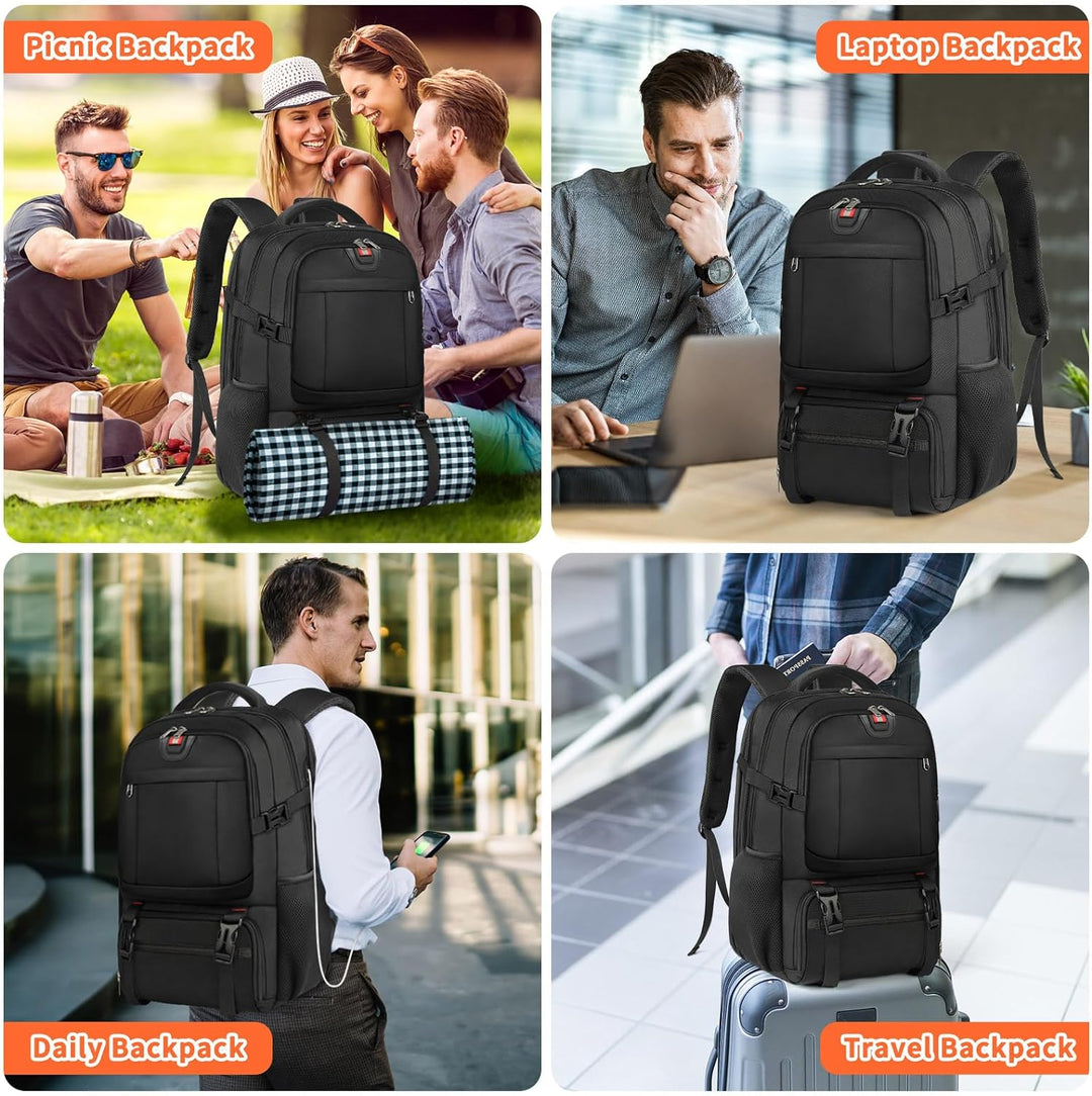 Robuster Unisex Reiserucksack, extra-groß, mit viel Stauraum für Kleidung, Laptop & Lunch, ideal für Kurztrips.