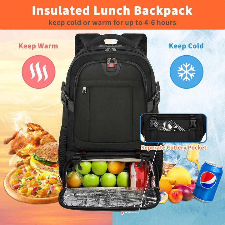 Geräumiger Laptoprucksack mit gepolstertem Fach für 15,6-Zoll-Laptop & mehreren Taschen, ideal für Business Reisen.