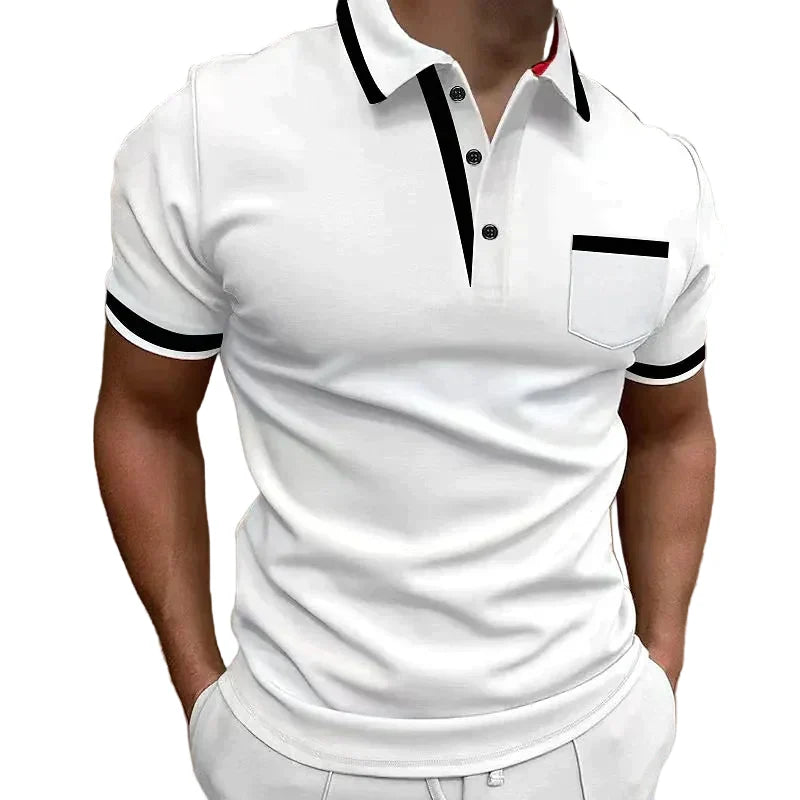 Klassisches Herren Poloshirt Kurzarm. Stilvolles, vielseitiges Polo für Freizeit & Büro, Smart Casual Look.