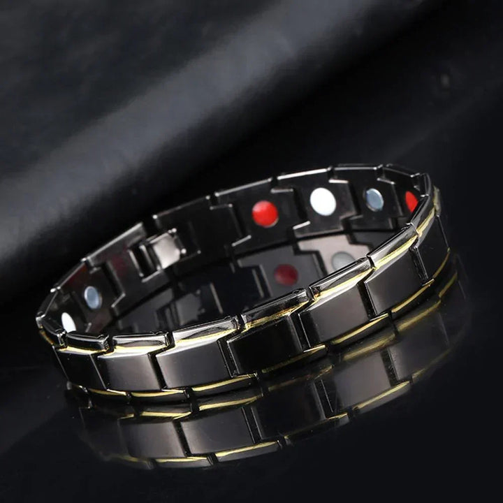 Elegantes Unisex Magnetisches Gesundheitsarmband aus Edelstahl, fördert Vitalität & Wohlbefinden durch Magnettherapie.