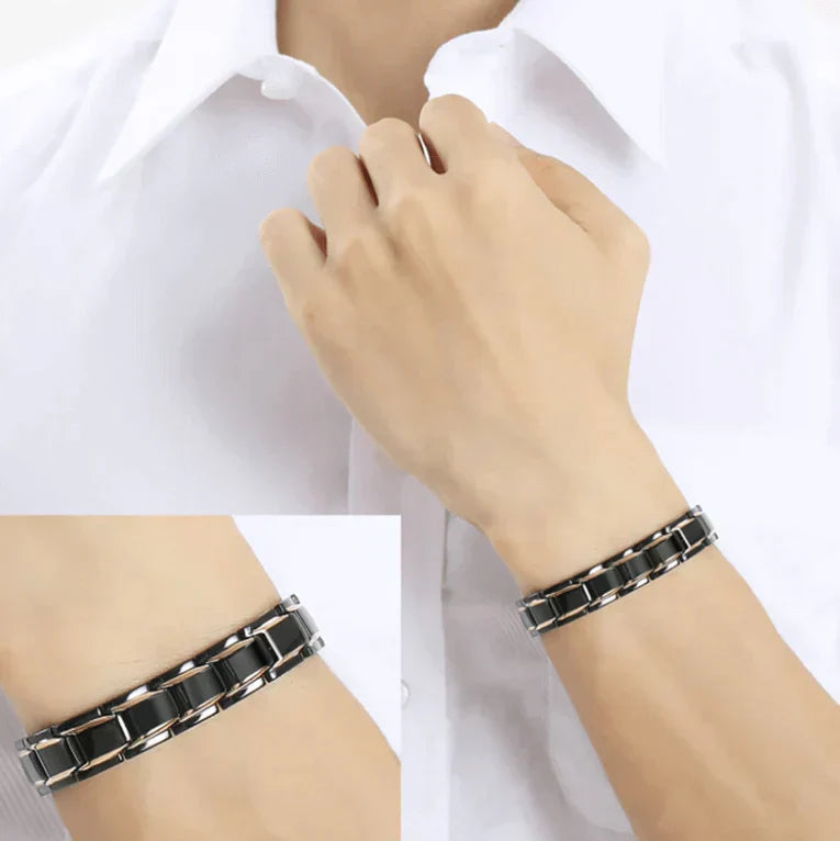 Sportliches Unisex Magnetarmband für mehr Energie & Vitalität, unterstützt das Wohlbefinden bei aktiven Menschen.