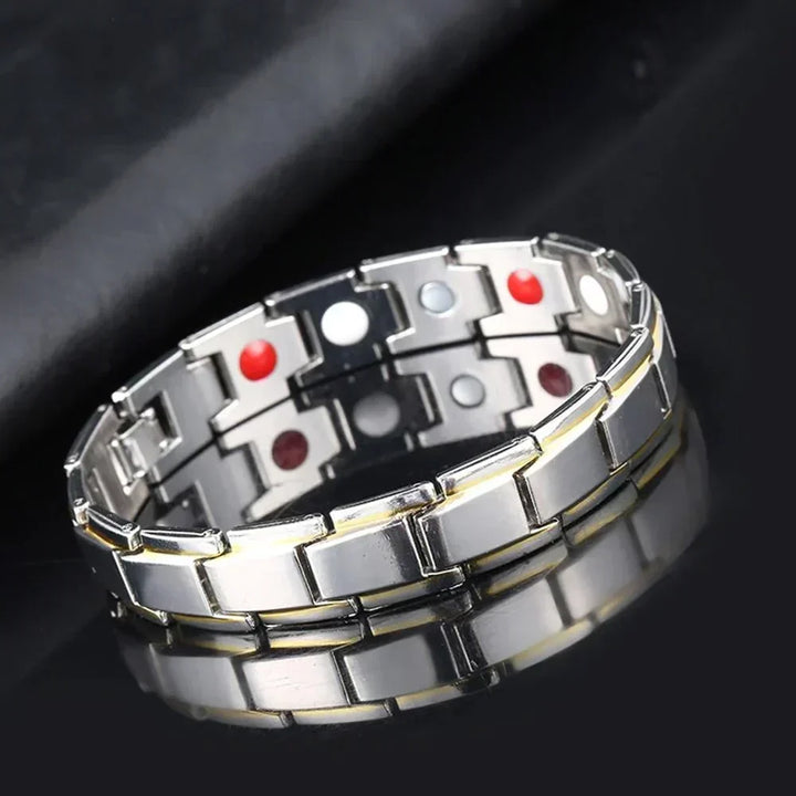Stilvolles Unisex Magnet-Armband als Geschenk für Vitalität & Gesundheit, unterstützt Energiefluss & Wohlbefinden.