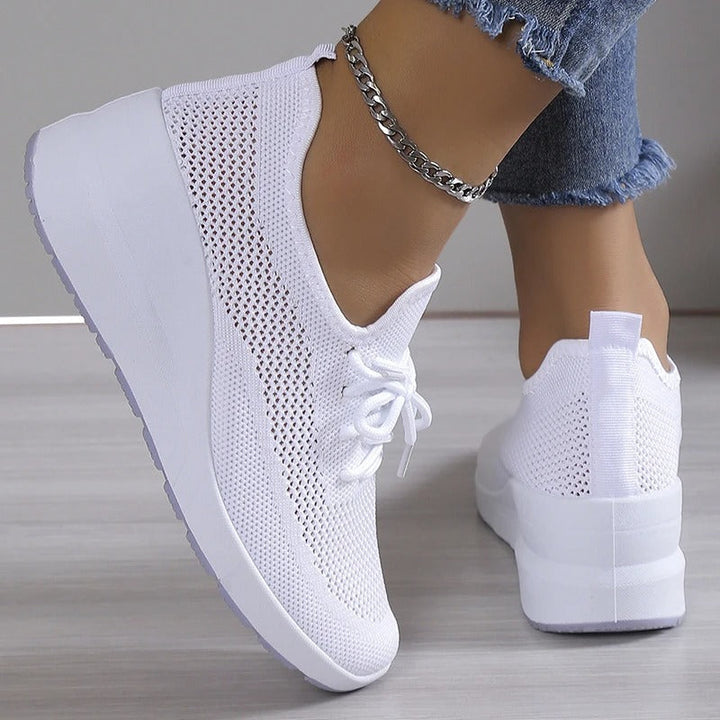 Atmungsaktive Damen Orthopädische Sneaker, rutschfest & leicht, bieten optimalen Halt für Fussgewölbe.