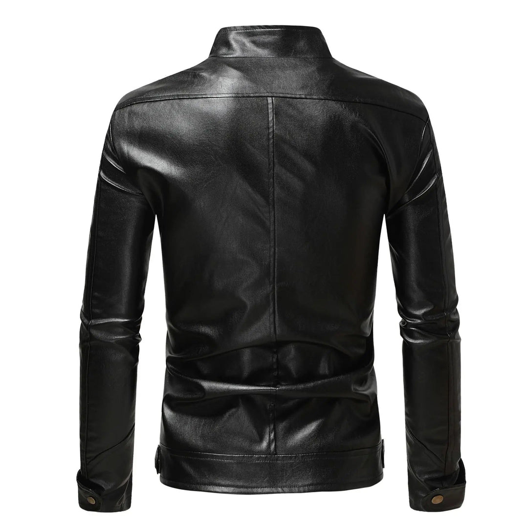 Klassische Herren Slim Fit Jacke in Schwarz, mit Reißverschluss. Eine elegante Wahl für den stilvollen Mann von heute.