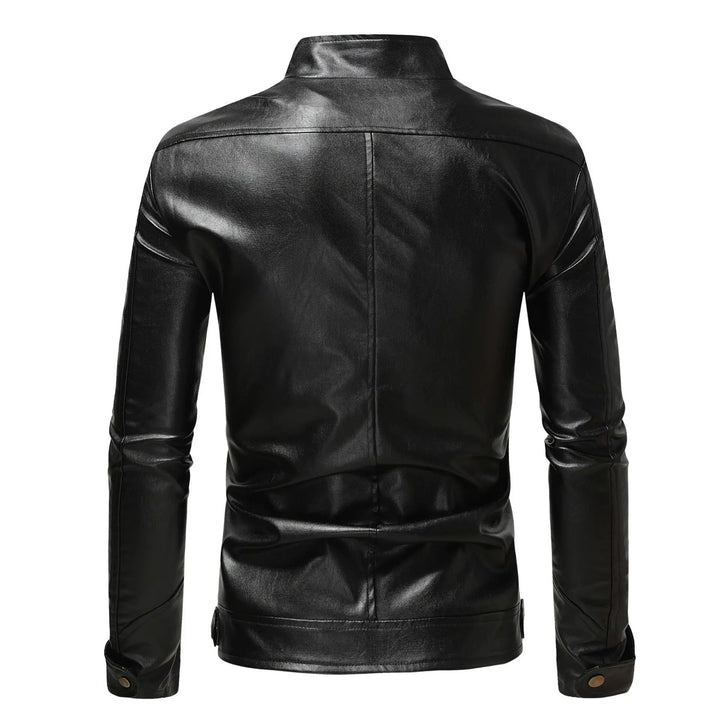Klassische Herren Slim Fit Jacke in Schwarz, mit Reißverschluss. Eine elegante Wahl für den stilvollen Mann von heute.
