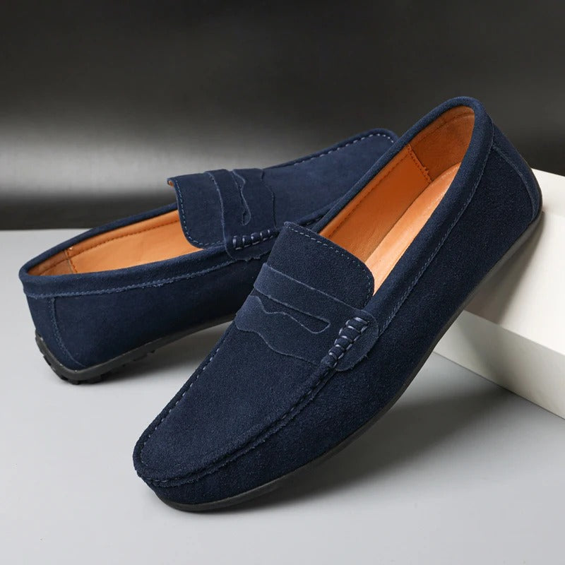 Elegante Herren Slipper aus Premium-Leder 'Leandro'. Ideal für Business & Freizeit. Klassische Schlupfschuhe für Männer.