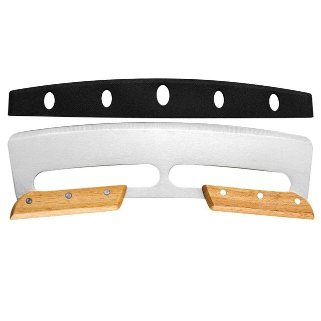 Professioneller Pizzaschneider mit 35 cm Edelstahlklinge; perfektes Pizzamesser für Gastronomie, Haushalt und Backzubehör.