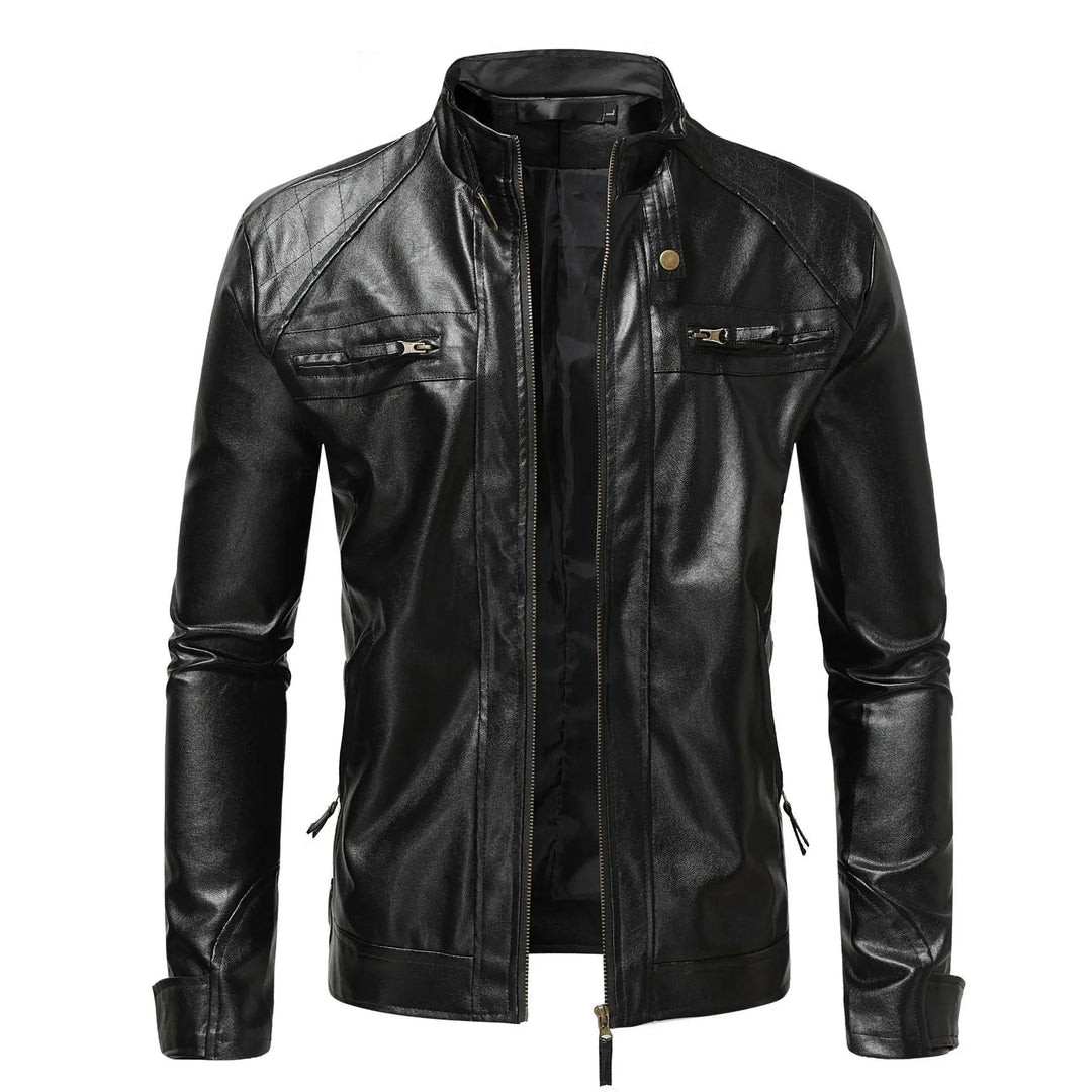 Elegante braune Slim Fit Jacke für Herren, klassische Mode mit Reißverschluss. Perfekt für den smarten Freizeitlook.