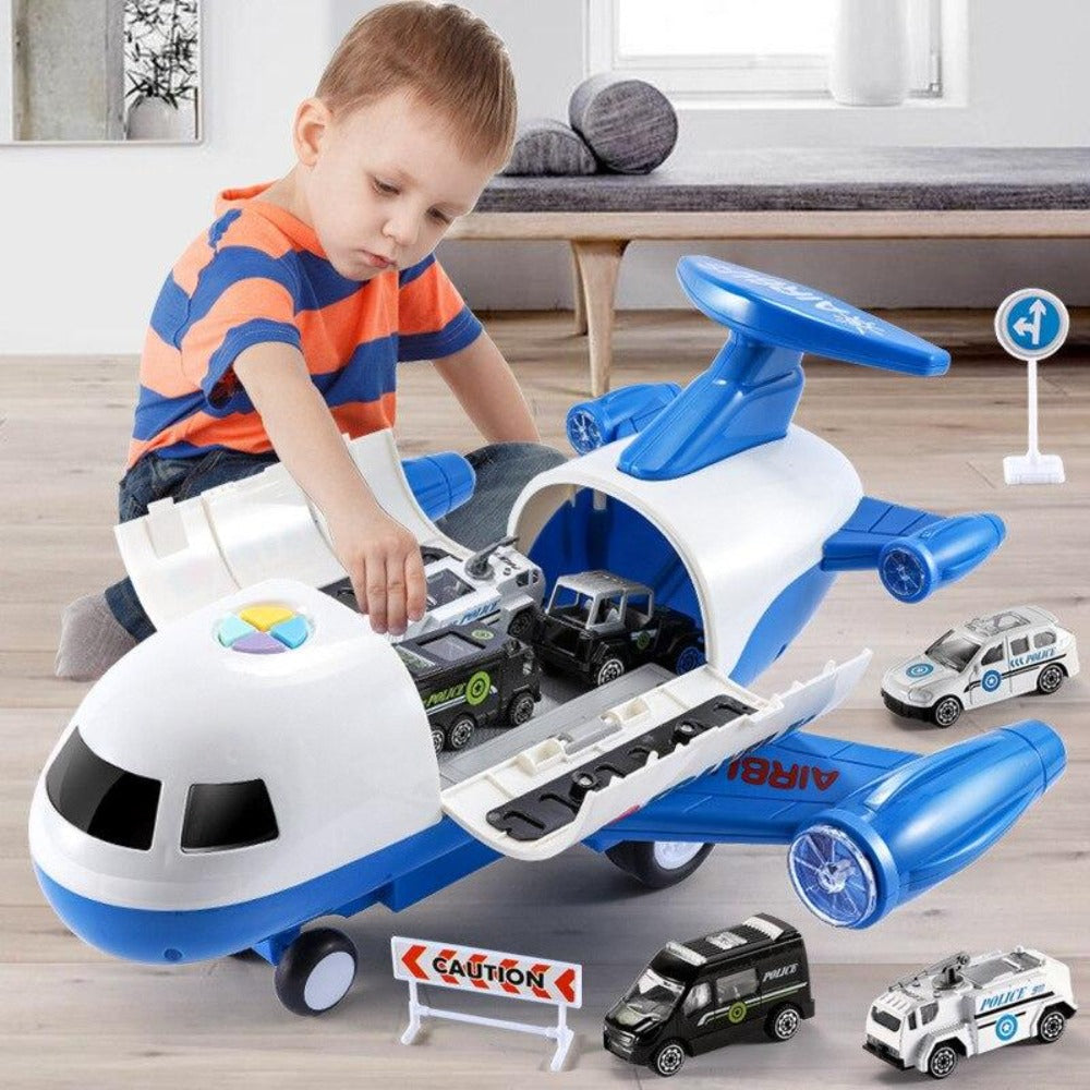 Kinder-Flugzeug- & Fahrzeug-Spielset SkySurge: Bunte Modelle für Polizei, Feuerwehr & Baustelle Rollenspiele.