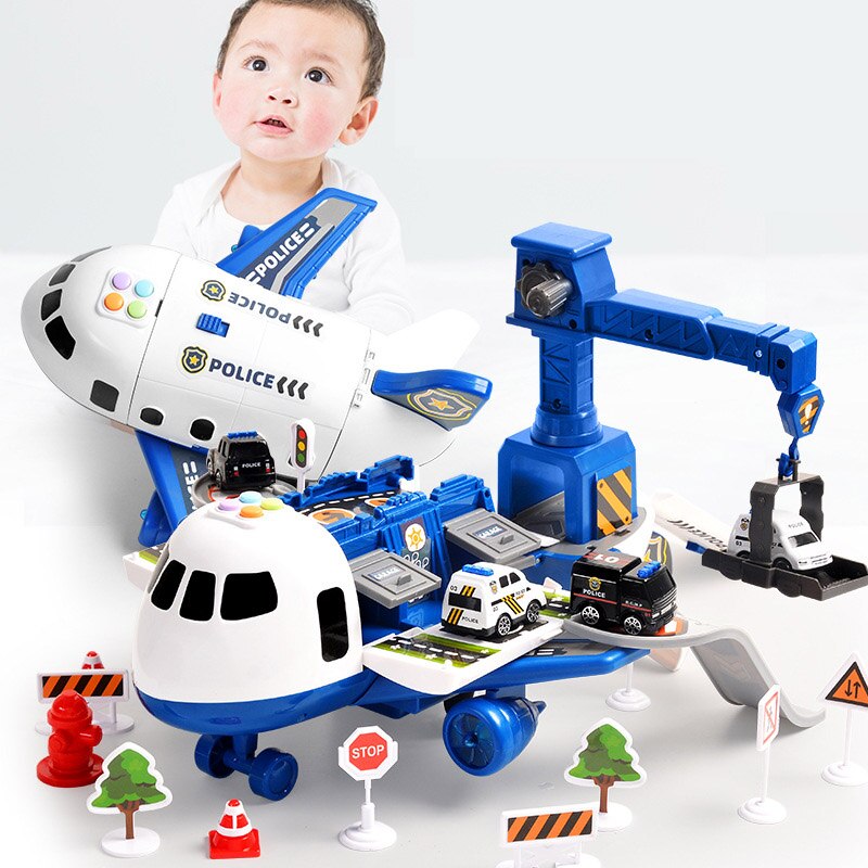 SkySurge Abenteuer-Flugzeug- & Fahrzeug-Set: Komplettes Kinderspielzeug mit Flugzeug und diversen Fahrzeugen.