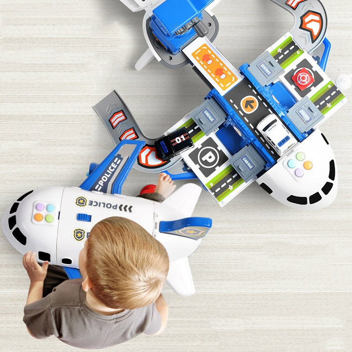 SkySurge Kinderspielset mit Flugzeug und Einsatzfahrzeugen; ideal für kreative Abenteuer und Rollenspiele.