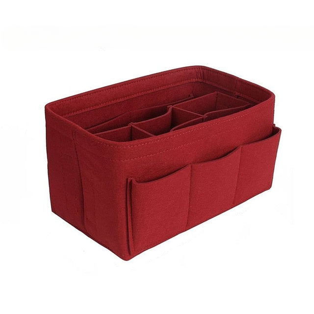 2x Filz Handtaschen Organizer, Schwarz & Weinrot, für mehr Ordnung in jeder Tasche. 1+1 GRATIS.