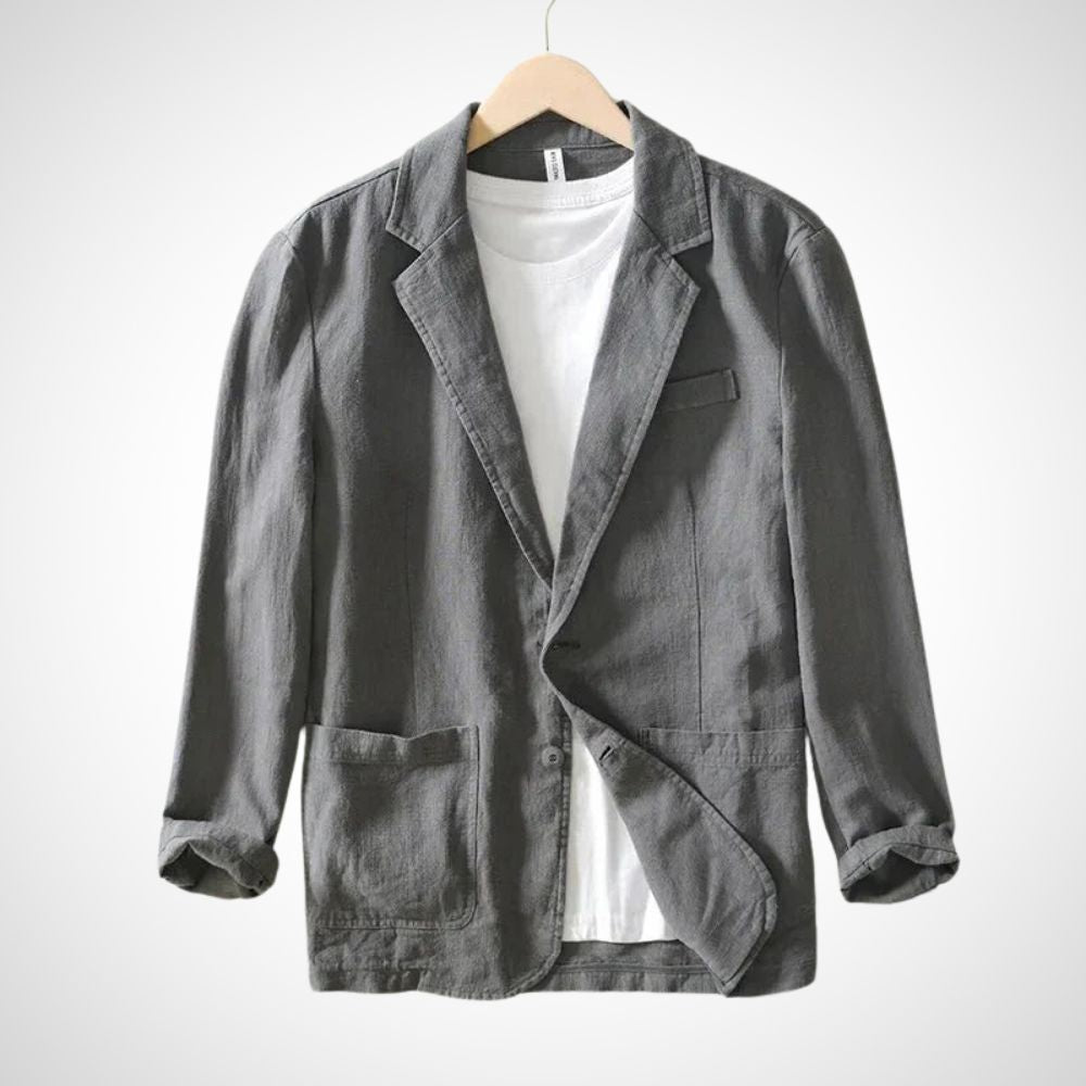 Leichter Baumwoll-Leinen Blazer für Herren, perfekt als Freizeitjacke oder eleganter Sommerblazer.