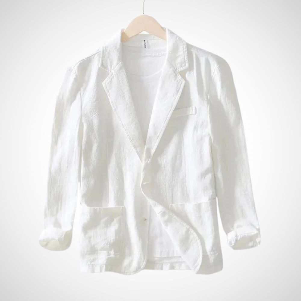 Stilvoller Leinenblazer für Herren, Modell Julian, vielseitig kombinierbar für Sommerlooks.
