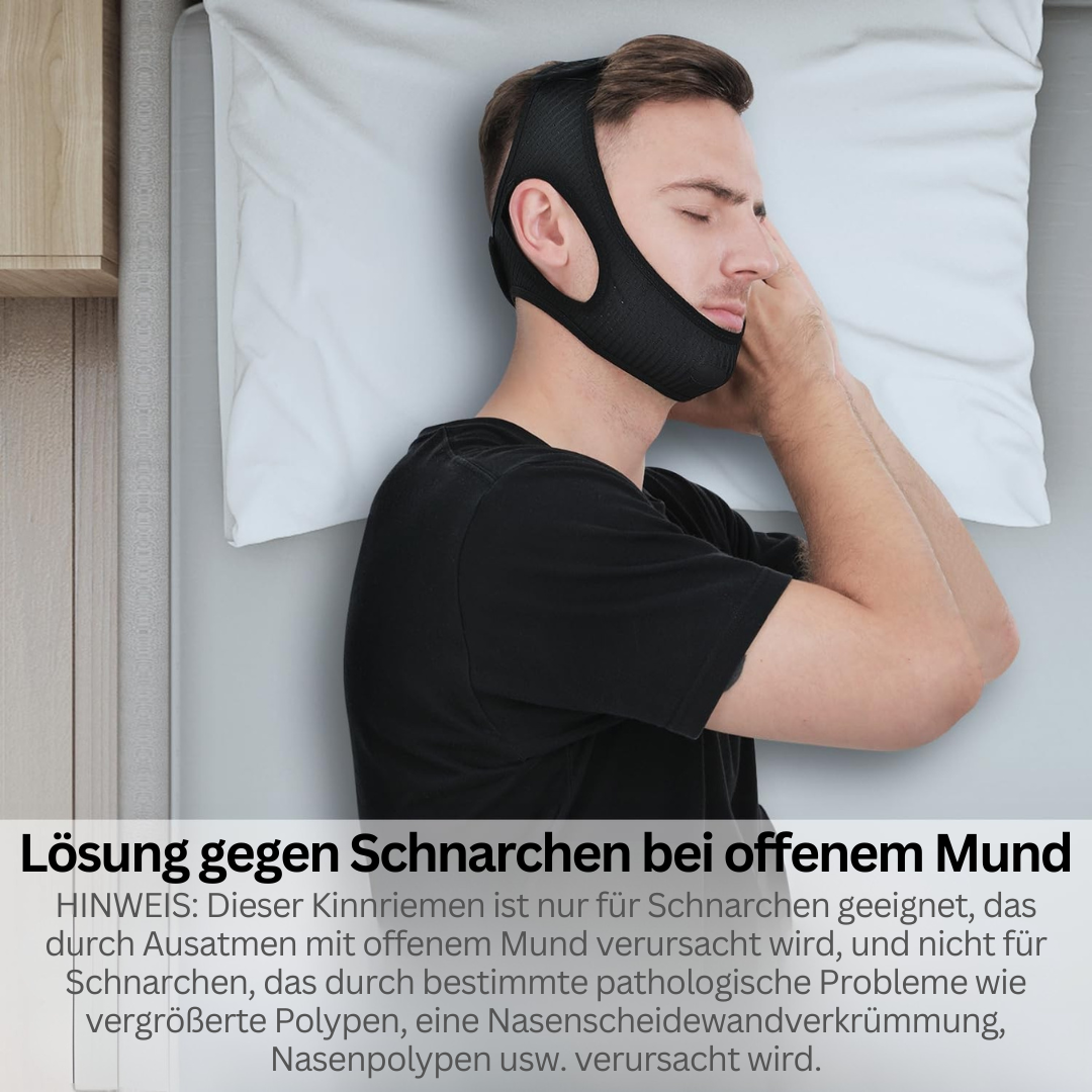 Komfortables Schlafhilfe-Kinnband für Männer und Frauen, das die Atmung nachts unterstützt.