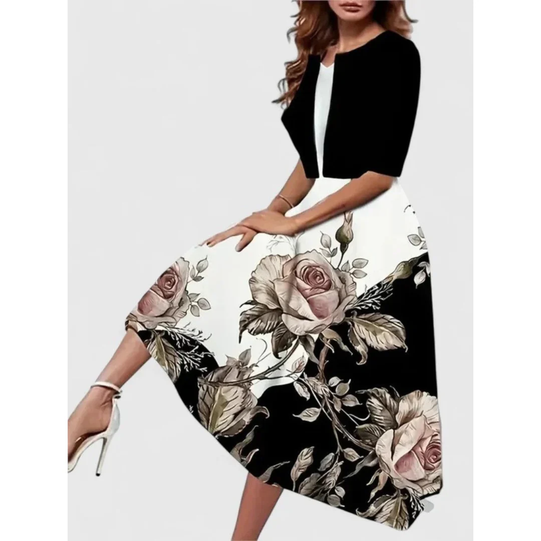 Vielseitiges Damen Zweiteiler Midikleid Set: Boho-Kleid mit kurzem Cardigan. Ideal als Sommer- oder Freizeitkleid.