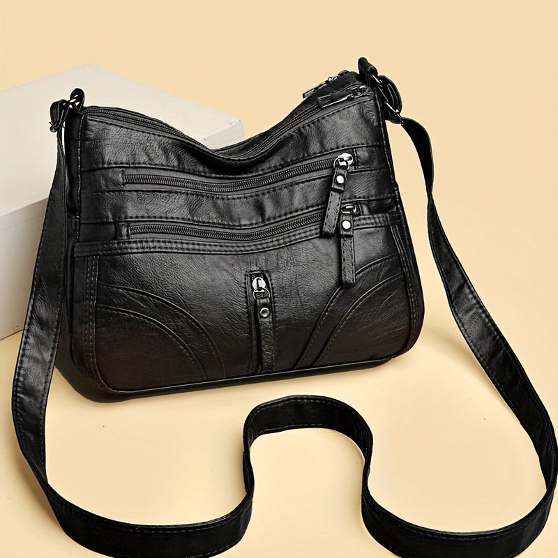 Damen Crossbody Schultertasche im Vintage-Look, ideal als Freizeittasche für stilbewusste Frauen.