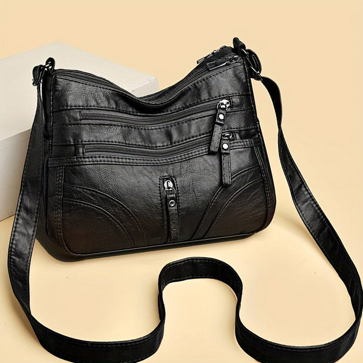 Damen Crossbody Schultertasche im Vintage-Look, ideal als Freizeittasche für stilbewusste Frauen.
