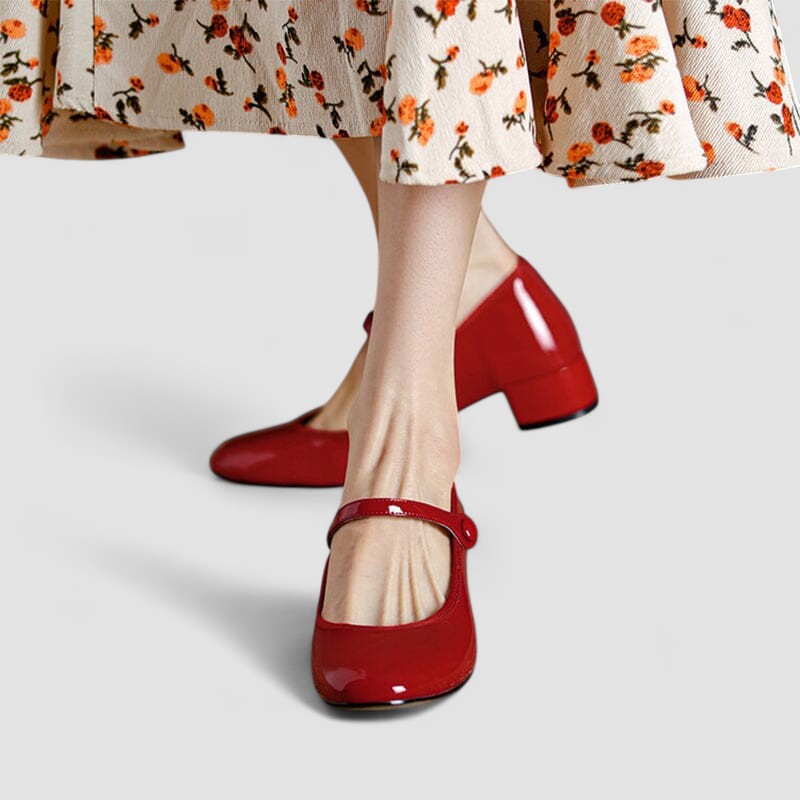 Modische Mary-Jane-Schuhe für Damen mit Schnallenriemen, flacher Sohle. Ideale Frühlings- und Herbstschuhe, klassisch & chic.