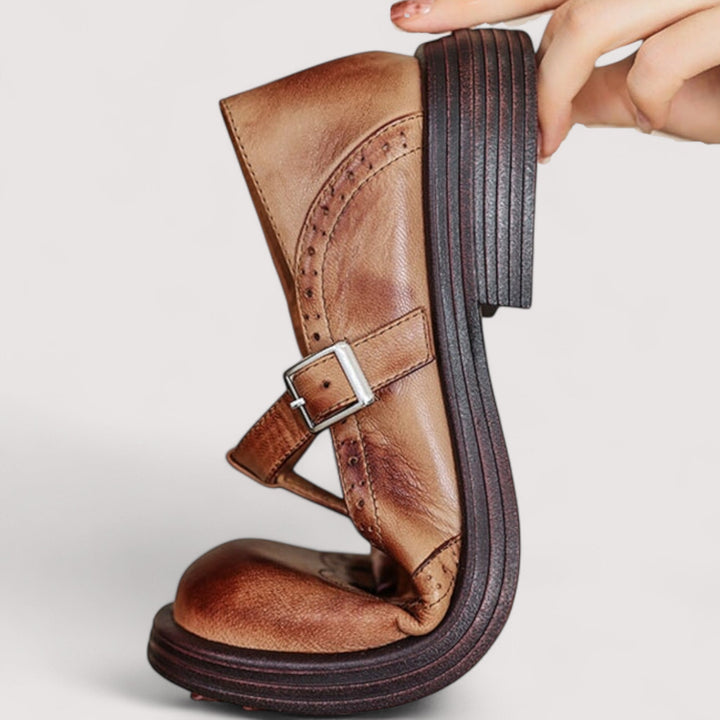 Stilvolle Damenschuhe mit verstellbarem Riemenverschluss, rutschfest und komfortabel für lange Tage.