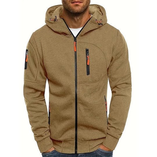 Stylischer Herren Hoodie mit Kapuze & praktischer Vordertasche, perfekt für lässige Herbst- & Winter-Looks.