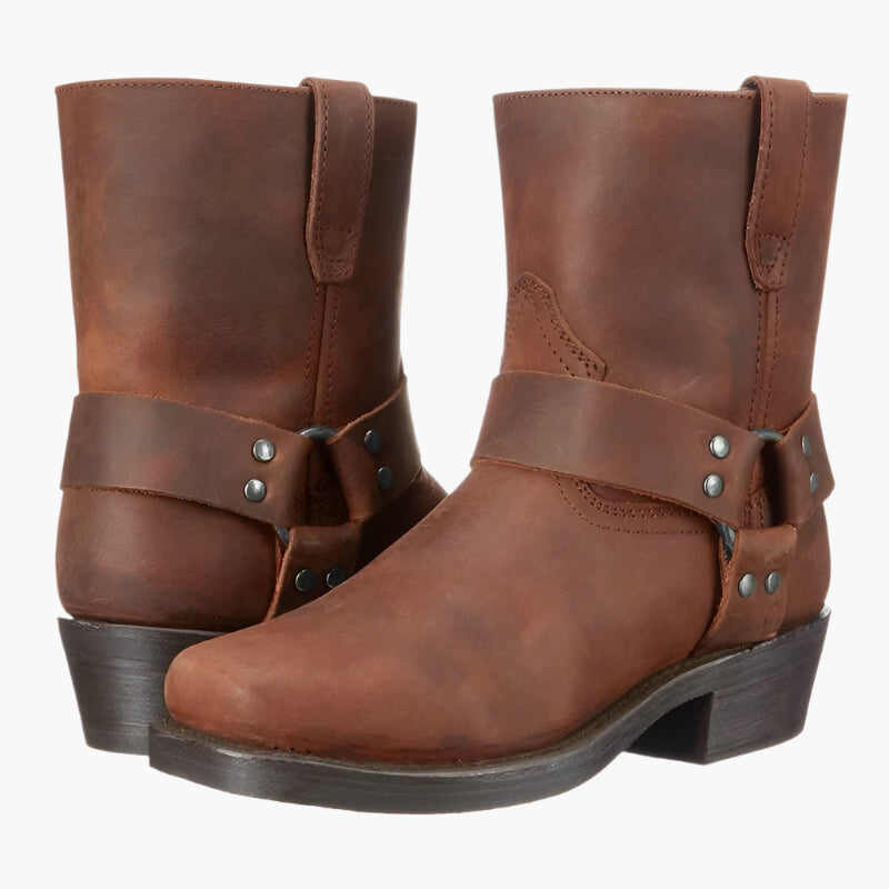 Modische Herren Westernstiefeletten im Vintage-Stil, bequeme Freizeitstiefel für Alltag und Abenteuer.