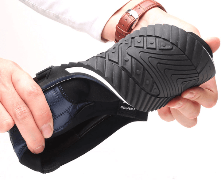 Hochwertige dunkelblaue Herren Freizeitschuhe, bequem, rutschfest, orthopädisch, optimaler Halt.