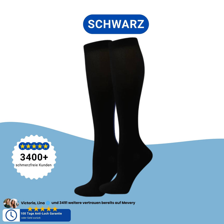 Stützstrümpfe zur Förderung der Durchblutung, ideal für vitale, weniger müde Beine im Alltag.