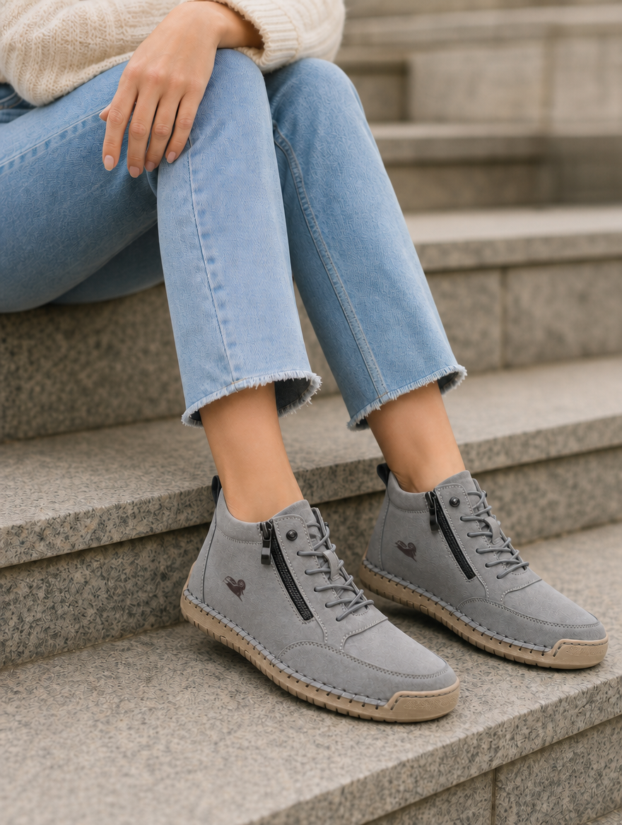 Moderne Freizeitschuhe für Damen: Ergonomisch, leicht, atmungsaktiv und mit gepolsterter Innensohle.