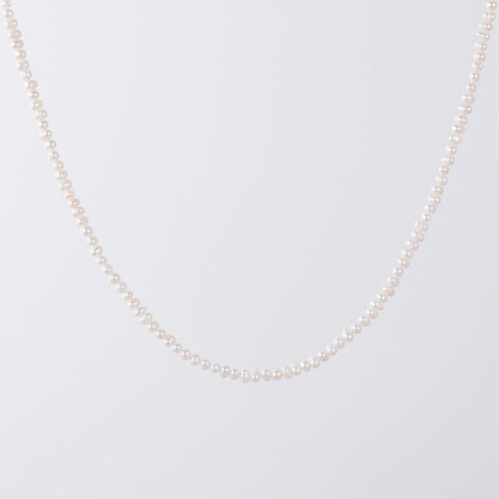 Stilvolle Damen Gold Halskette als Choker mit echten Süßwasserperlen, wasserfest.