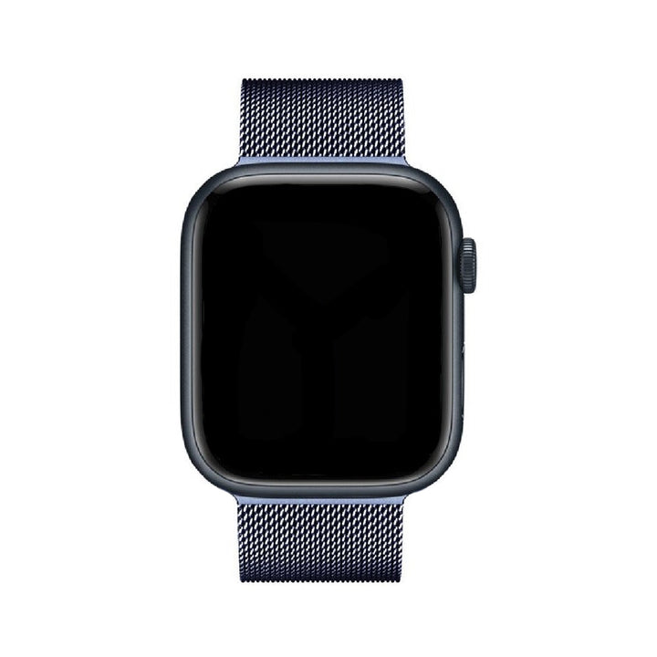 Modernes schwarzes SteelFlex Armband für Apple Watch, elegantes Smartwatch Zubehör.