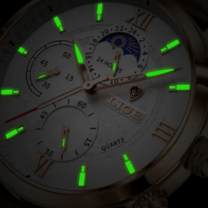 Perfektes Geschenk: Davion Klassische Herrenuhr mit Quarzwerk, wasserdicht und stilvollem Lederarmband.