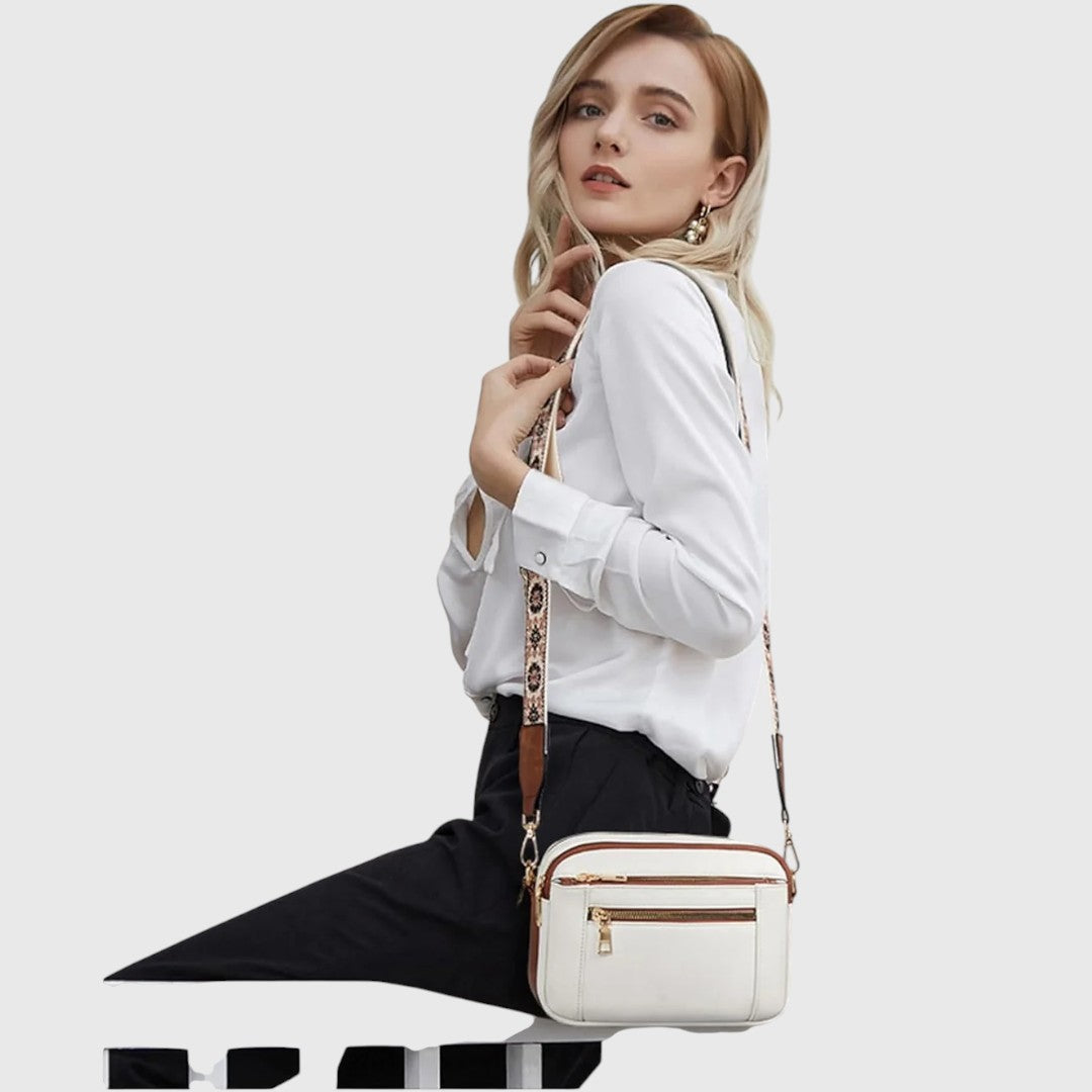 Elegante floral gemusterte Damen Umhängetasche mit Reißverschluss für Sicherheit & Organisation.