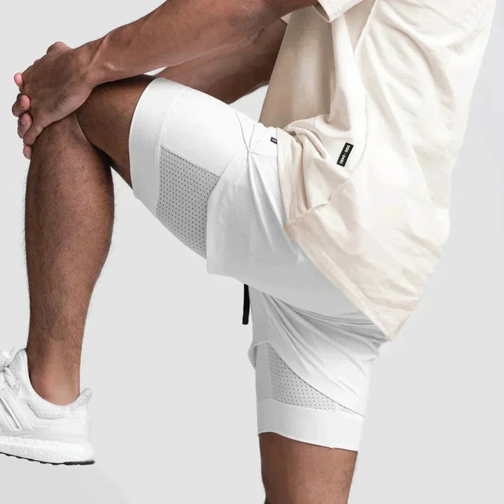 Schwarze Herren Gym Shorts, atmungsaktiv & strapazierfähig, perfekt für intensives Workout & Krafttraining.