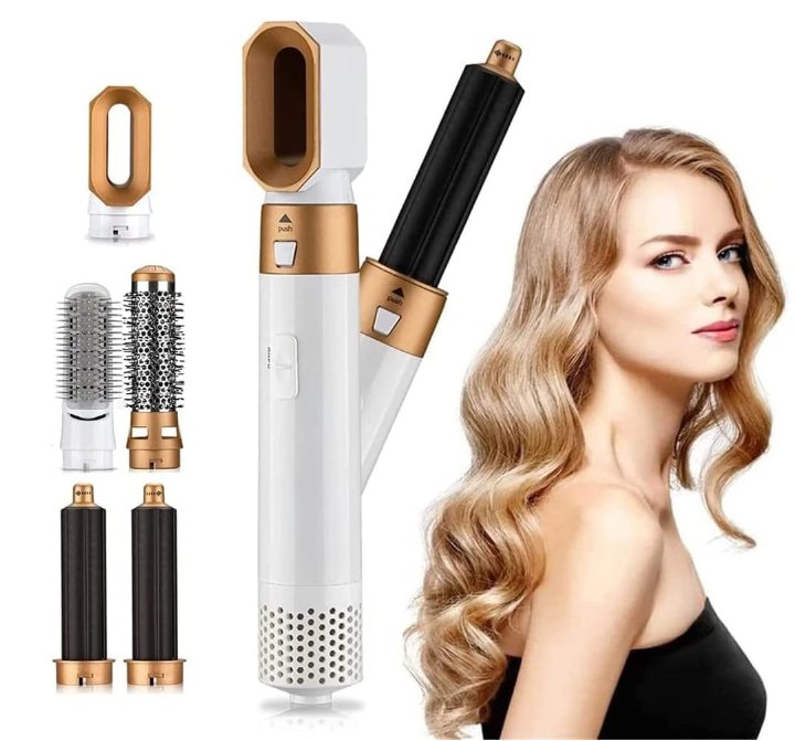 Innovatives Beauty Tool: Damen 5-in-1 Airstyler mit Ionen-Pflege für gesundes & glänzendes Haar.