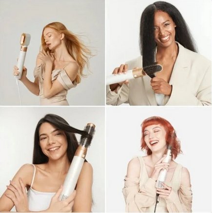 Ein Airstyler, fünf Funktionen: Locken, Glätten, Trocknen, Volumen für jedes Damen-Haarstyling.