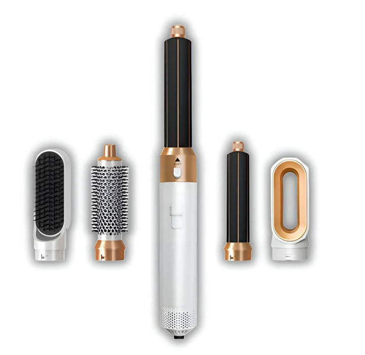 Damen 5-in-1 Airstyler mit 5 Aufsätzen für vielseitiges Haarstyling & gesunden Glanz.