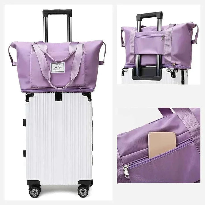 Rosa faltbare Reisetasche für Damen & Herren, erweiterbar, mit Nassfach. Perfekt als Handgepäck & Sporttasche.