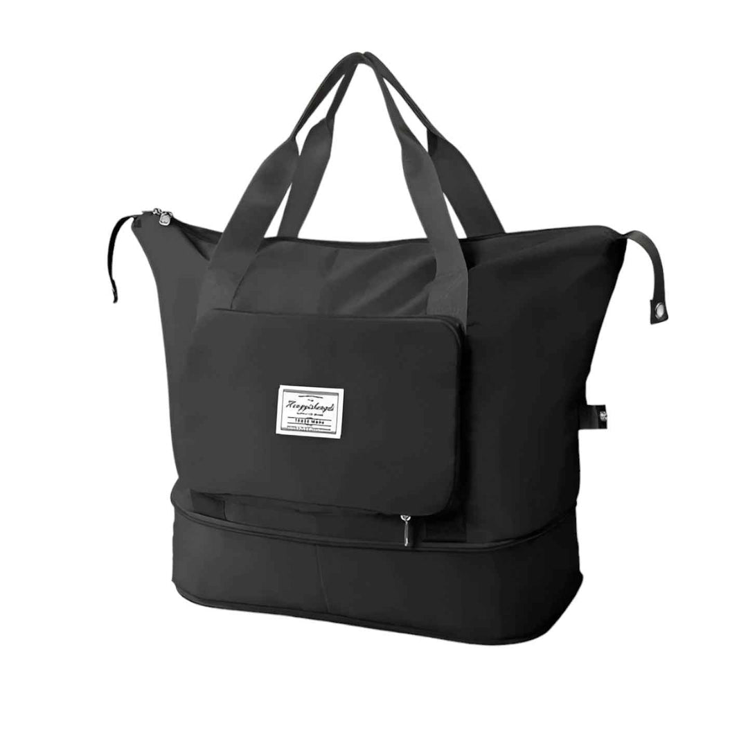 Erweiterbare Reisetasche unisex, faltbar, mit Nassfach & Tragegurten. Vielseitiger Weekender & Reisebegleiter.