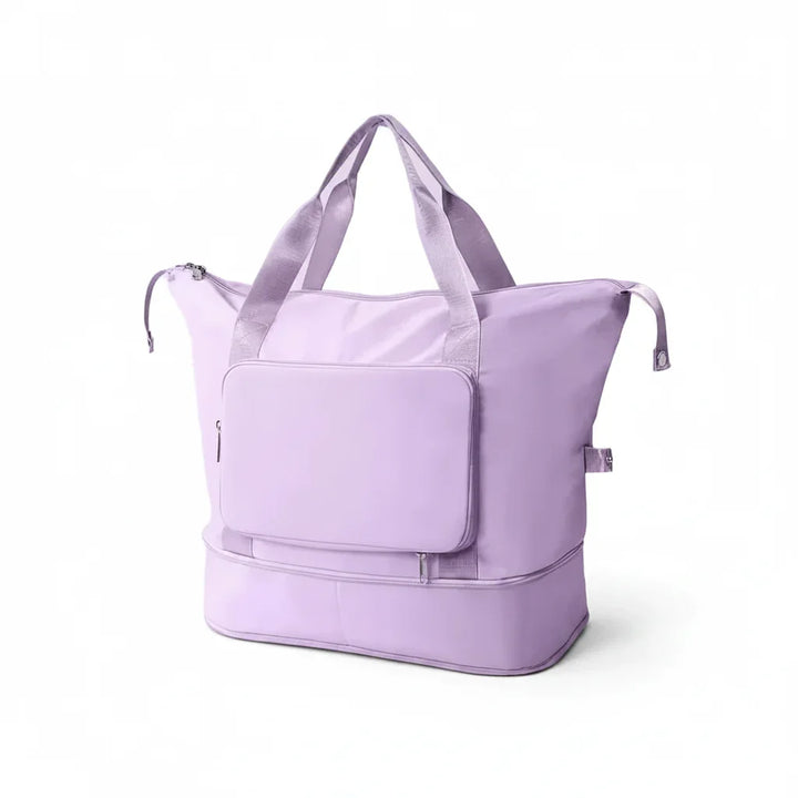 Unisex faltbare Reisetasche, erweiterbar, mit Nassfach & Gepäckgurt. Ideal als Weekender oder Handgepäck.