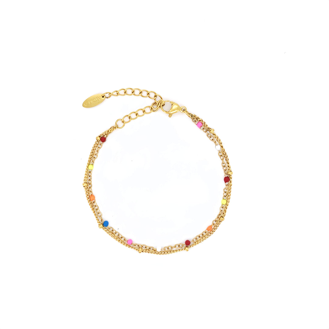 Hypoallergenes Damen Armband aus buntem Gold-Edelstahl, wasserfest & langlebig. Trendiger Alltagsschmuck.