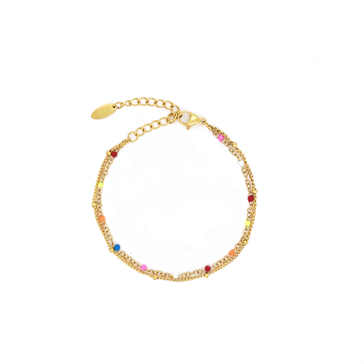 Hypoallergenes Damen Armband aus buntem Gold-Edelstahl, wasserfest & langlebig. Trendiger Alltagsschmuck.