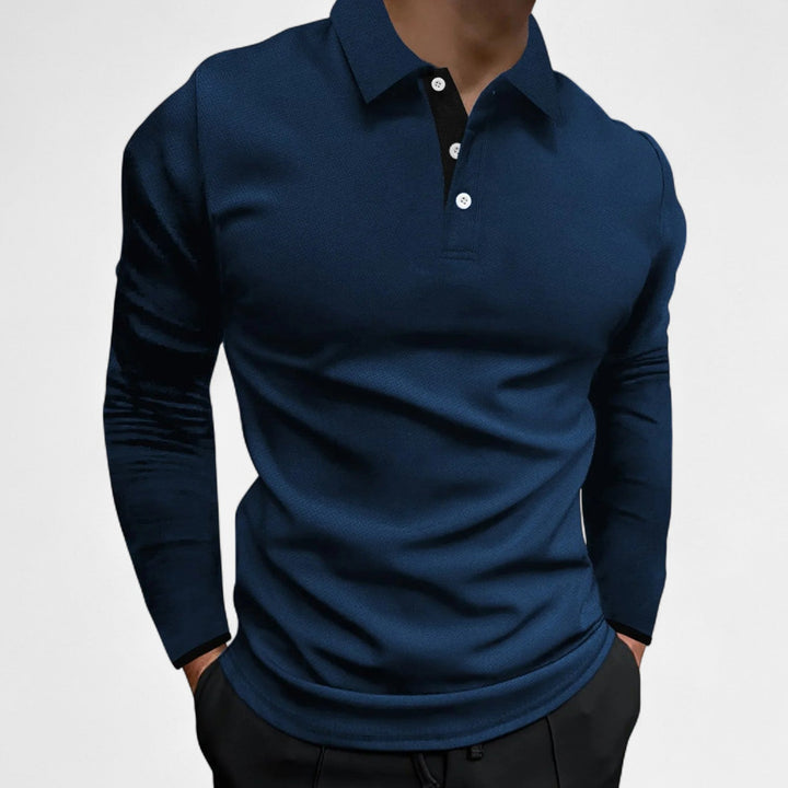 Vielseitiges Herren Poloshirt Langarm, elegant und komfortabel, geeignet für Männermode, Freizeit und Büro.