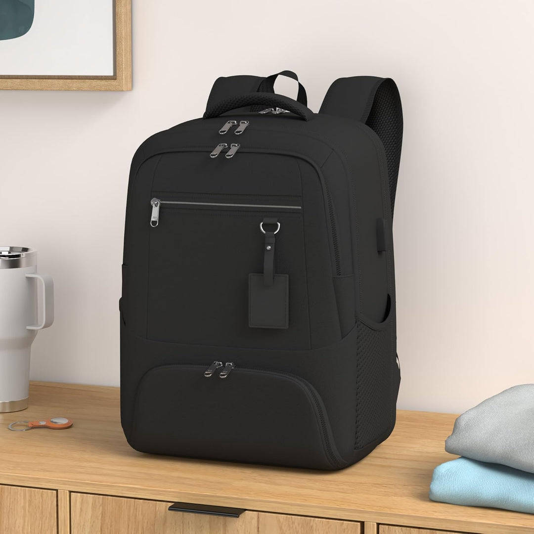Großzügiger Laptop Rucksack mit viel Stauraum, Kühlfach & USB-Port. Perfekt für Arbeit, Uni & Freizeit.