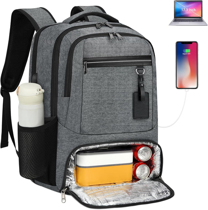 Unisex Laptop Rucksack, wasserdicht, mit USB-Anschluss & Kühlfach für Schule, Uni, Arbeit.