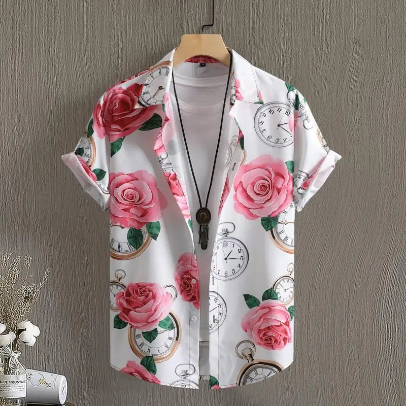 Sommerliches Herrenhemd mit lässigem Boho-Druck, ideal für Freizeit.