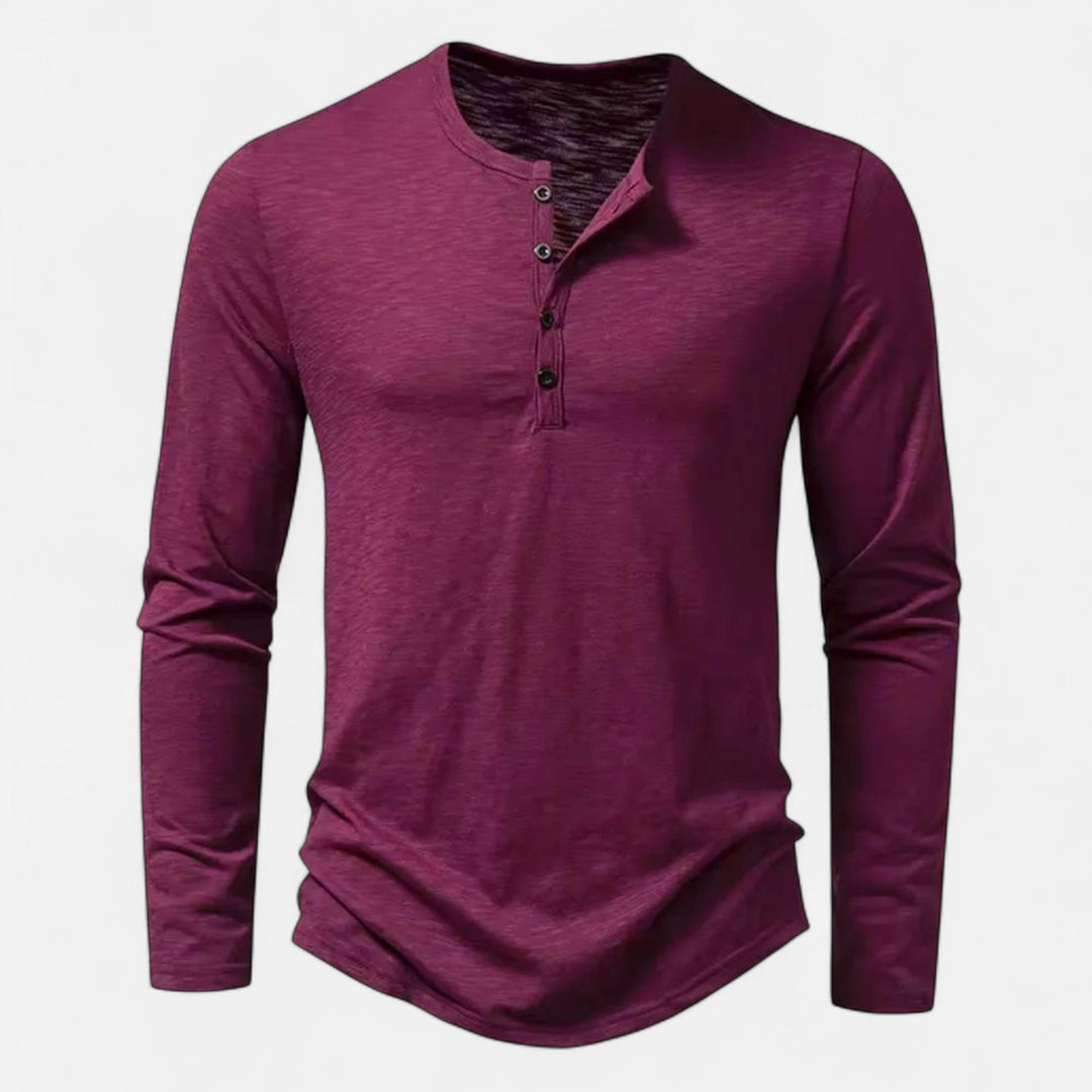 Herren Longsleeve Shirt mit eleganter Knopfleiste, moderner Slim Fit für Freizeit und Alltag.