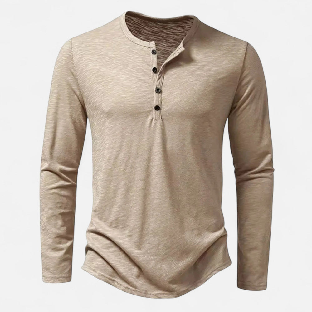 Modernes Herren Longsleeve Shirt in Slim Fit Optik, mit stilvoller Knopfleiste für vielseitige Looks.