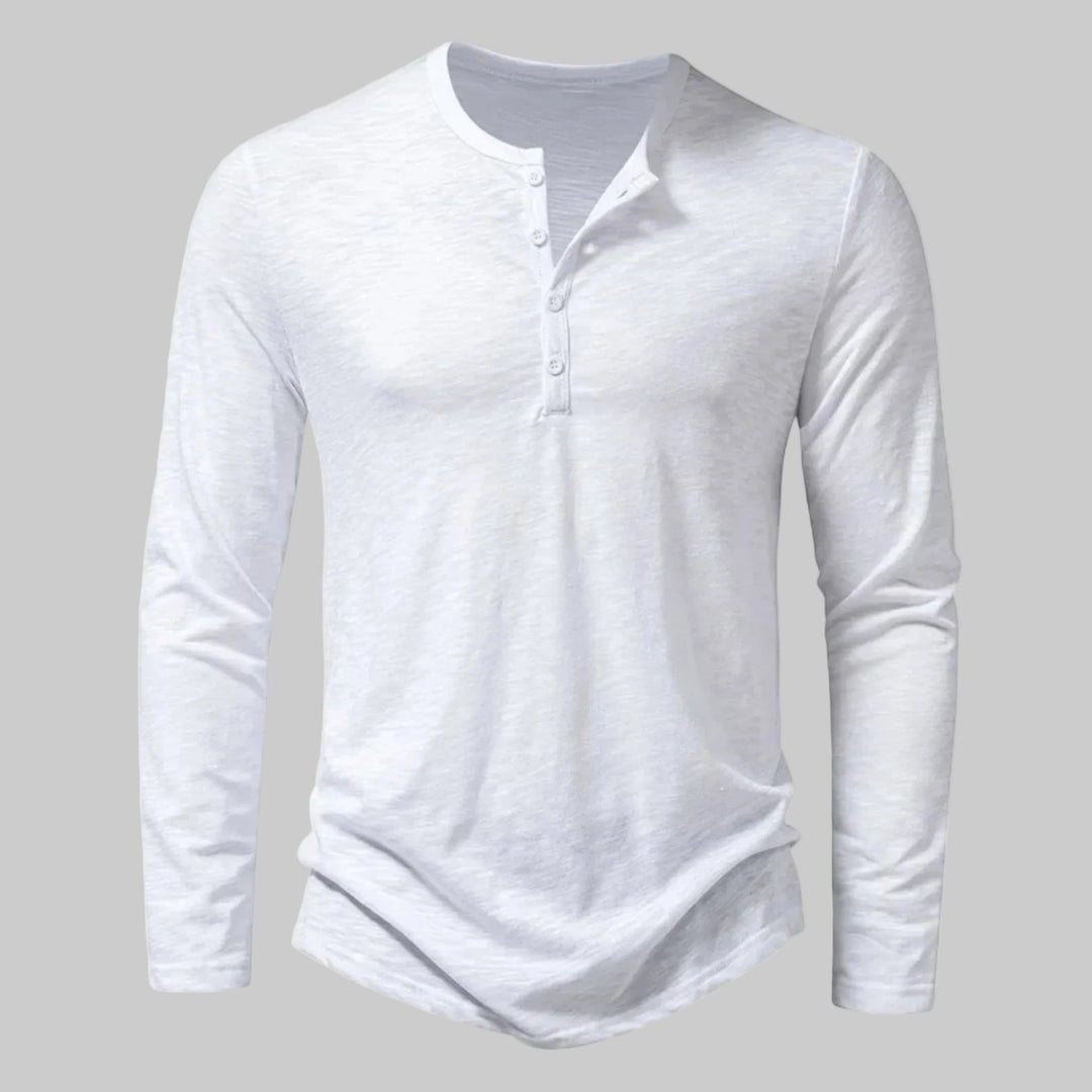 Basic Herren Longsleeve mit Knopfleiste, perfekt für entspannte Freizeit-Outfits und den täglichen Gebrauch.